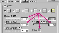 The Button Designer Shadow Settings
