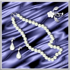Crumpled Silk Background with pearls
