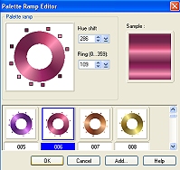 Colour in Palette Ramp Editor