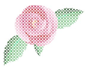 Rose in cross-stitch