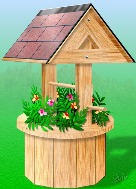 Full size wishing well planter picture